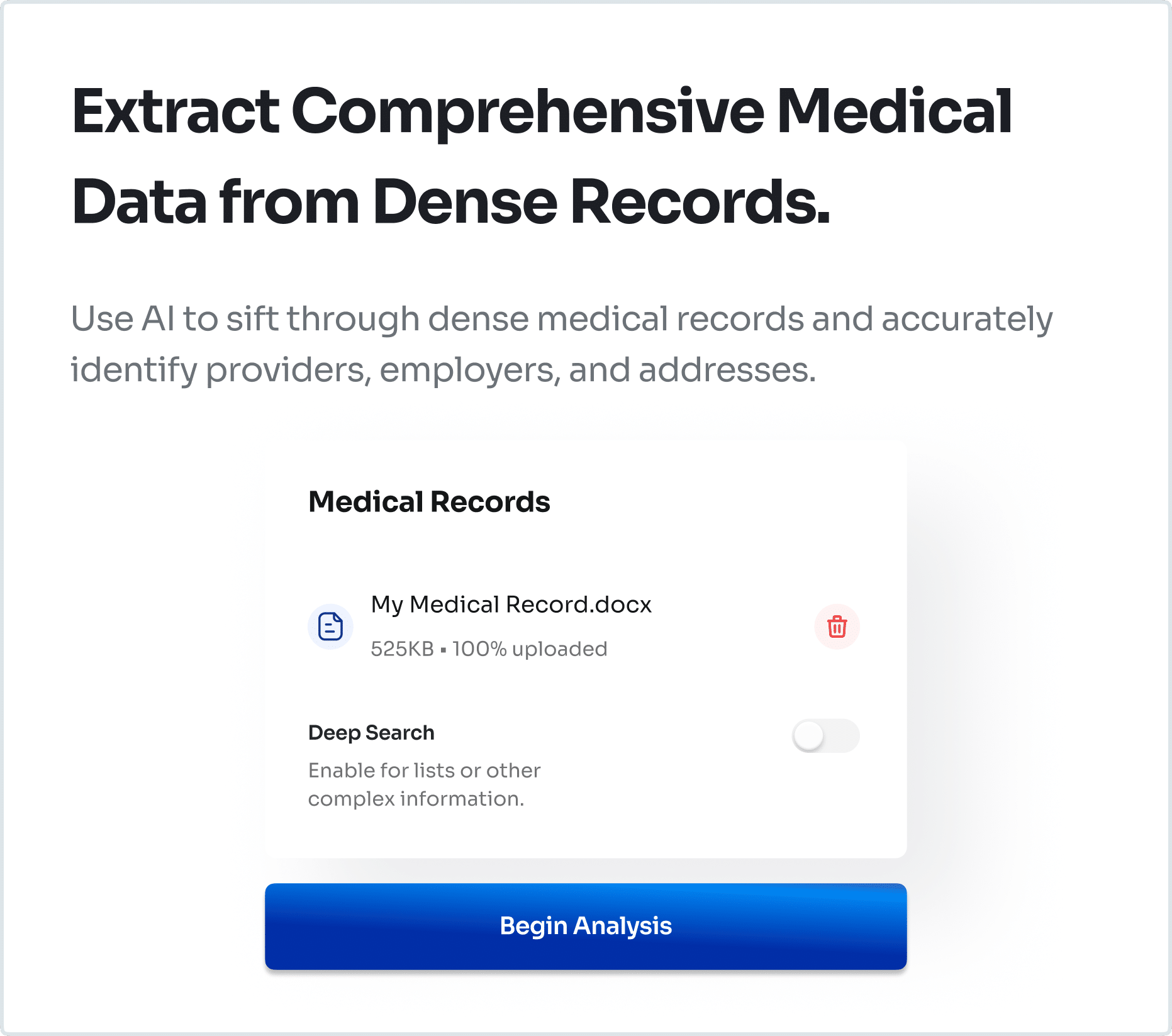 extract medical information from medical records using AI