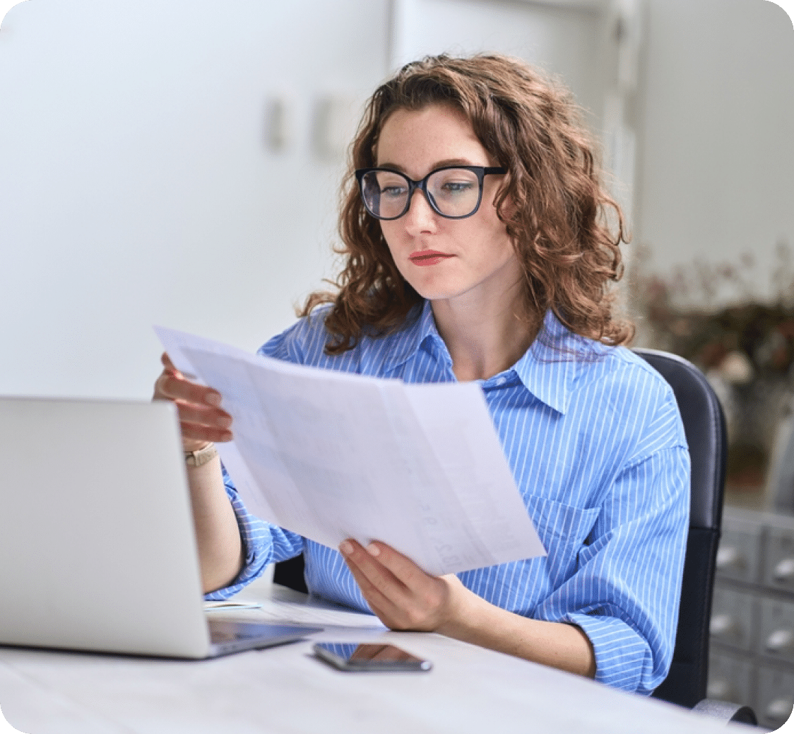 An image of women holding a complaint summons to respond confidently with AI.Law